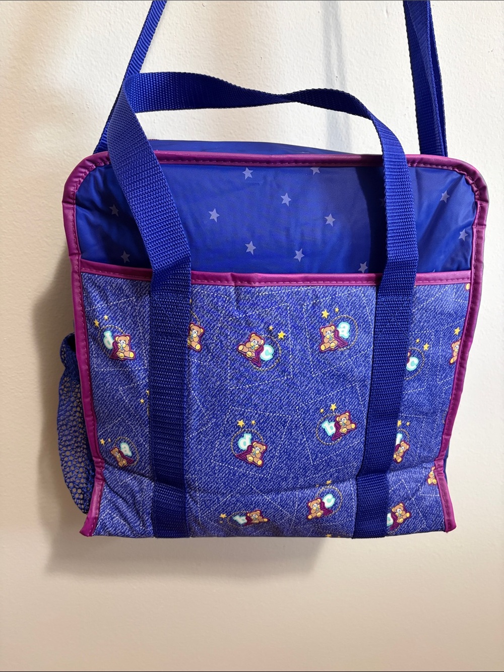Vintage Ross Similac Teddy Bear Insulated Diaper Bag Lunch Tote Purple - Picture 2 of 11